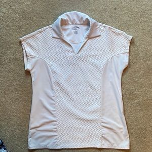 White golf shirt